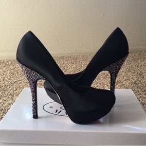 Steve Madden Satin Rhinestone Heels